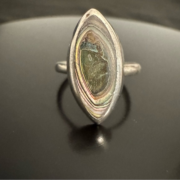 Taxco Jewelry - Vintage Taxco Sterling Silver Abalone Ring – Marquise – Size 4.75